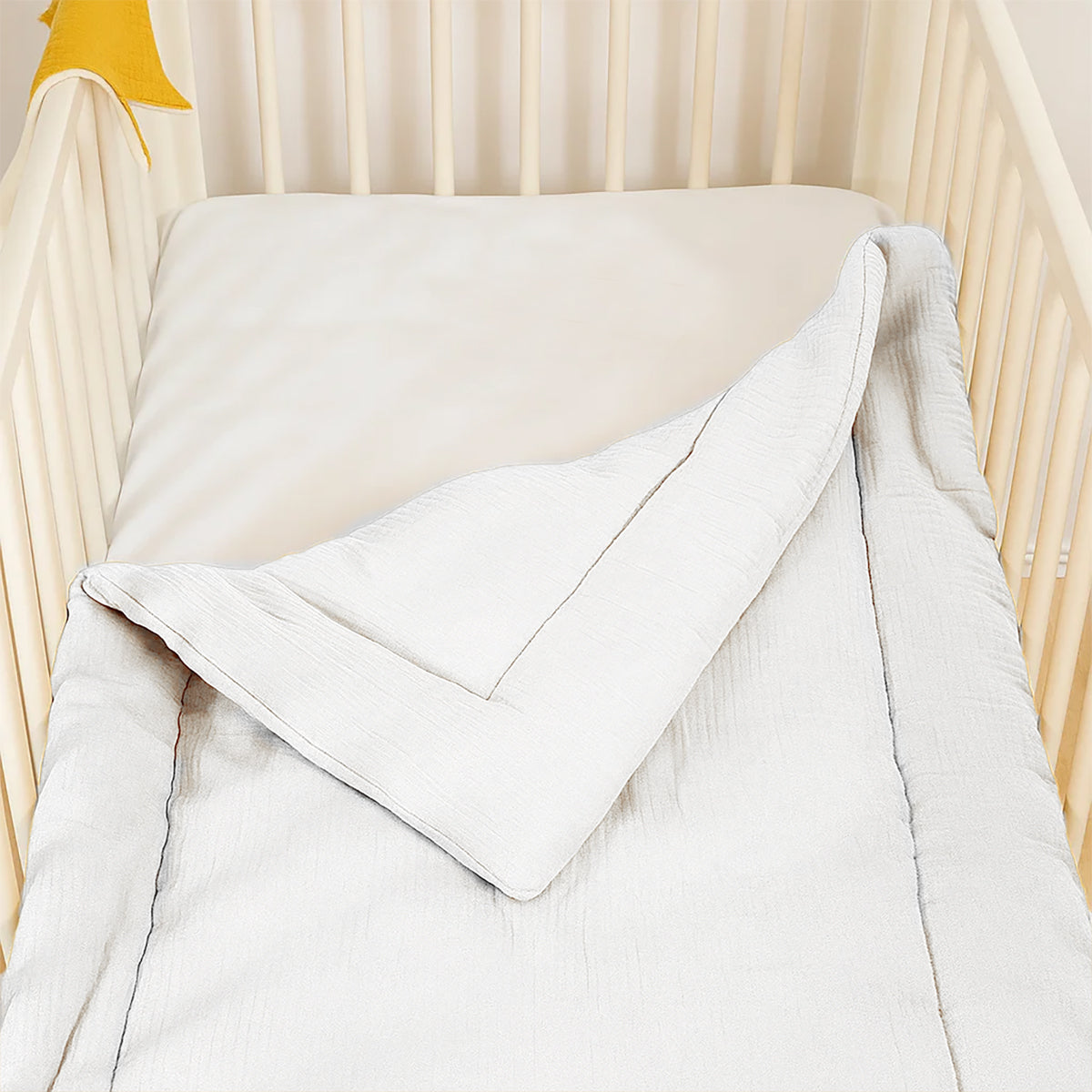 Quiltet babytæppe i dobbeltvævet økologisk bomuld (musselin), farve vichy/ternet – blødt og åndbart tæppe fra Papate, fremstillet i Frankrig