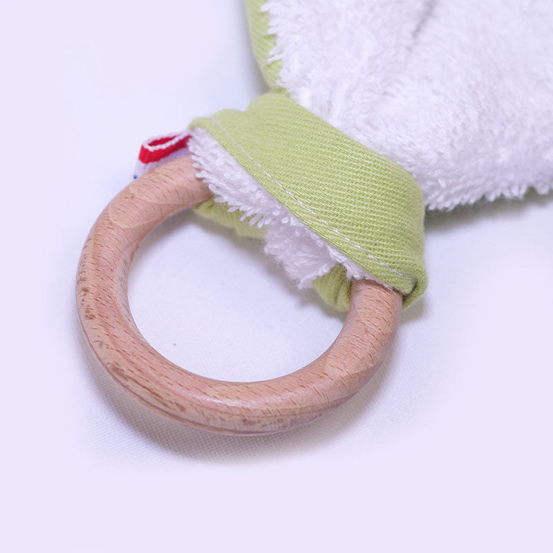 Økologisk bidering i bomuld og bøgetræ – limefarvet limited edition fra Papate, fremstillet i Frankrig.