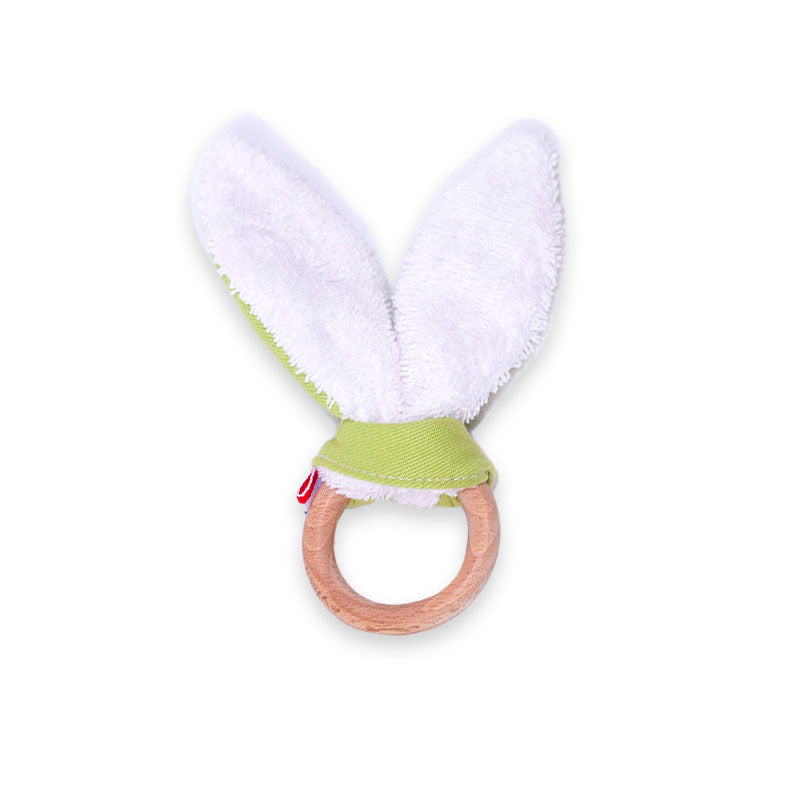 Økologisk bidering i bomuld og bøgetræ – limefarvet limited edition fra Papate, fremstillet i Frankrig.