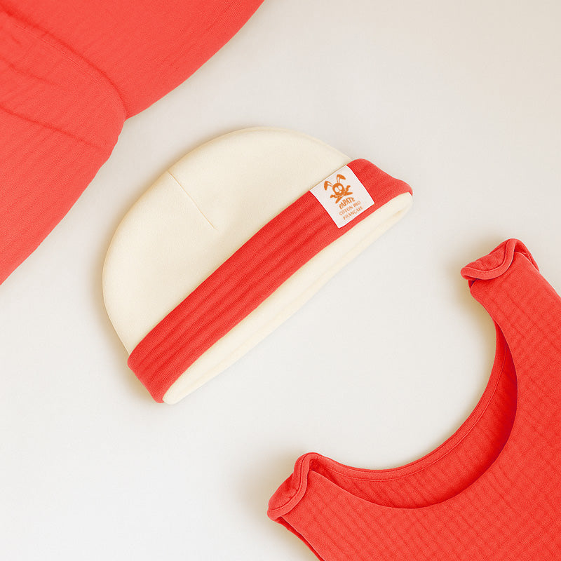 Babyhue i økologisk bomuldsfleece – blød og varm hue til nyfødte, fremstillet i Frankrig