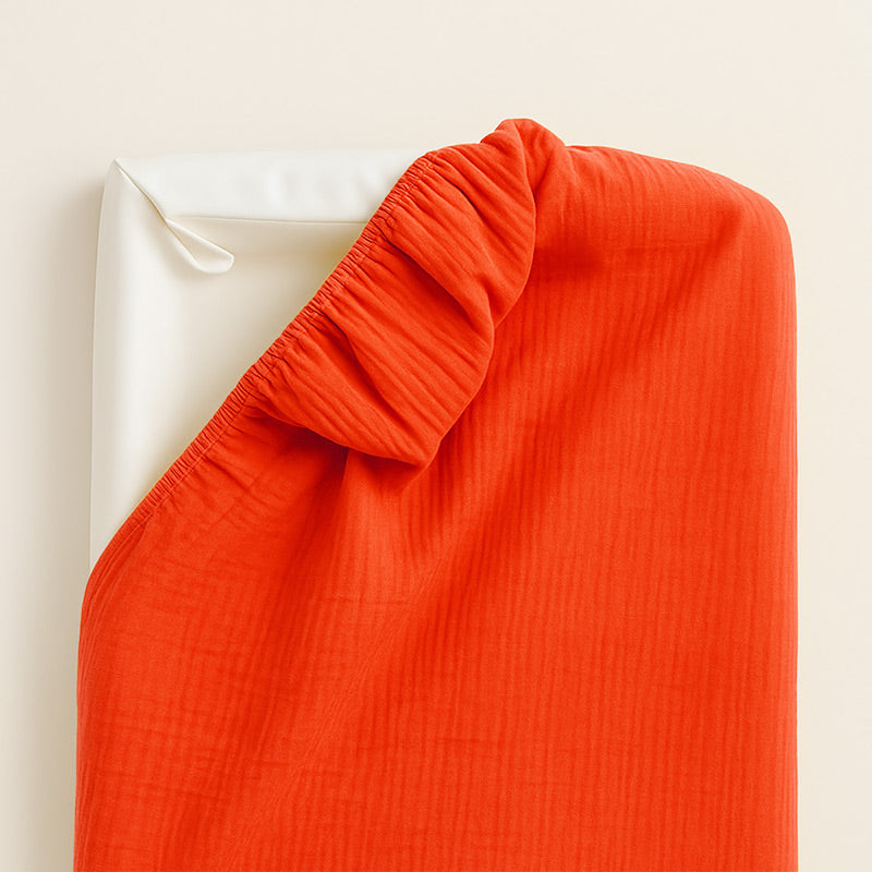 Betræk til puslepude i økologisk bomuld, fremstillet i Frankrig – blødt og åndbart stof til barnets pusleplads.