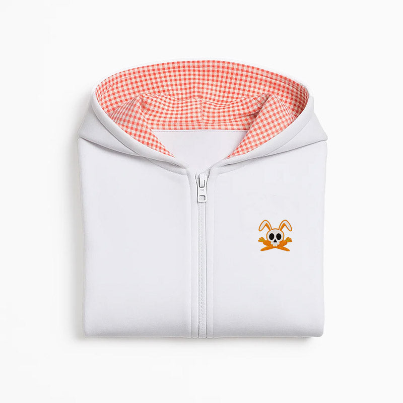 Hvid hættetrøje i økologisk bomuld til børn – Papate”